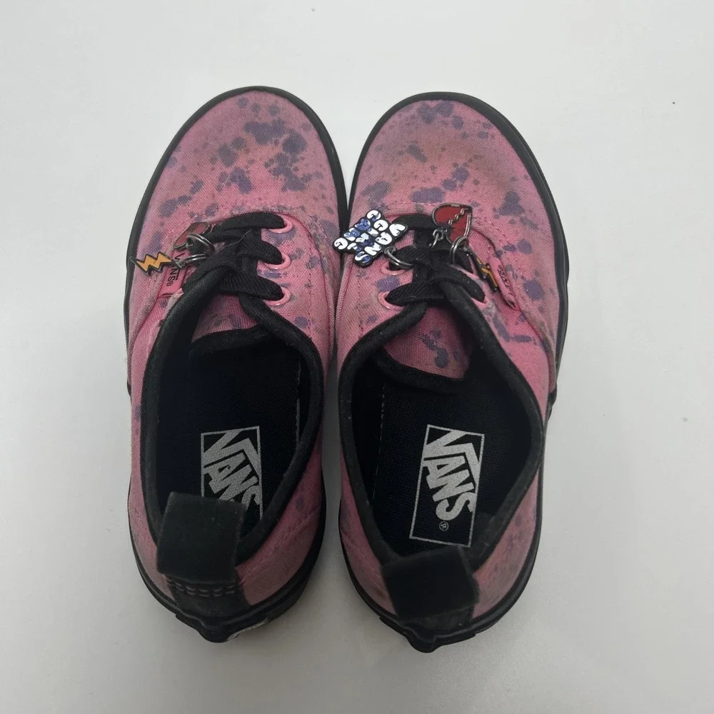 Vans‎ Girl Gang Canvas Slip On Skate Sneakers Kid's Size 10.5 Pink/Black